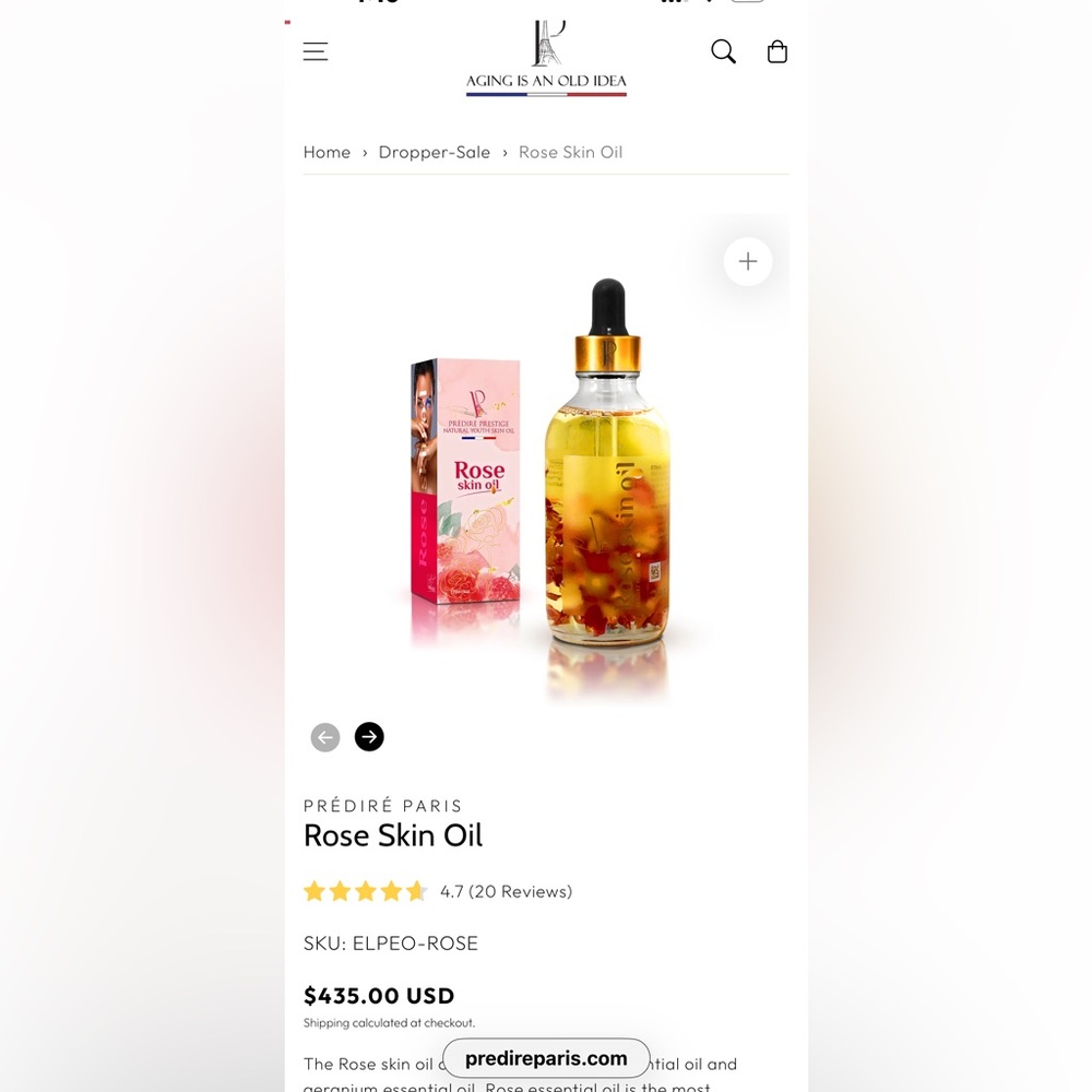 PREDIRE PRESTIGE Rose essential oil, Rose skin oil
NWT